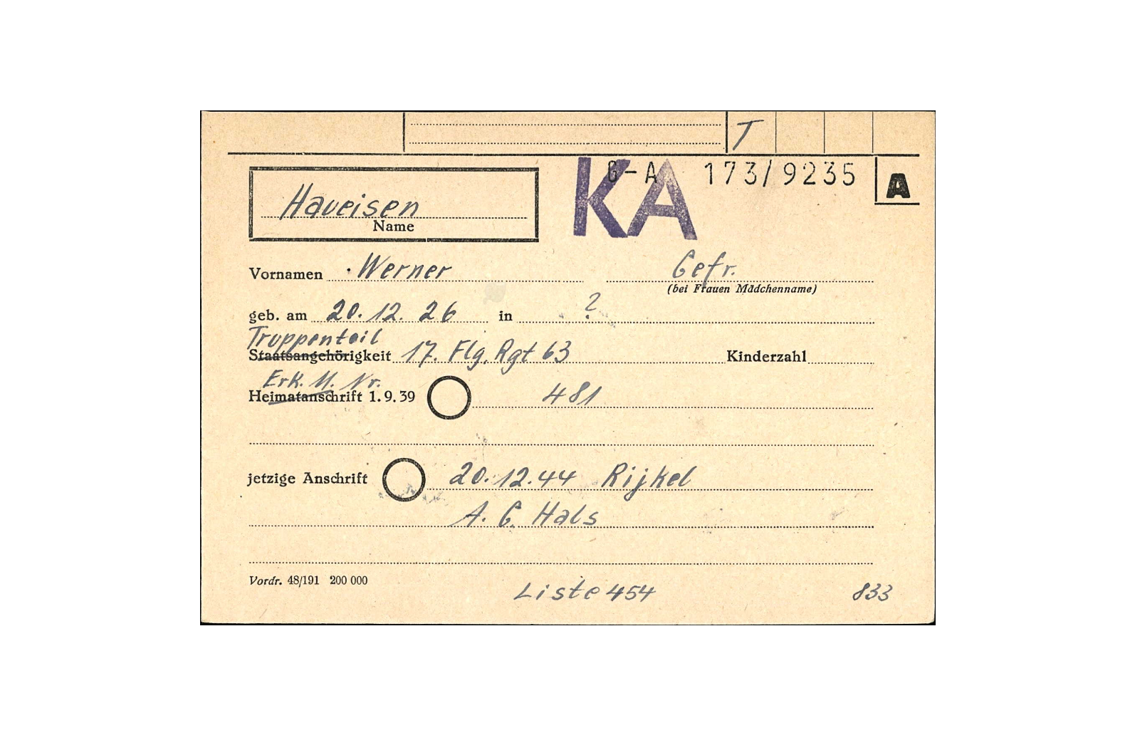 Werner Kurt Heinz Haueisen Werner Kurt Heinz Haueisen