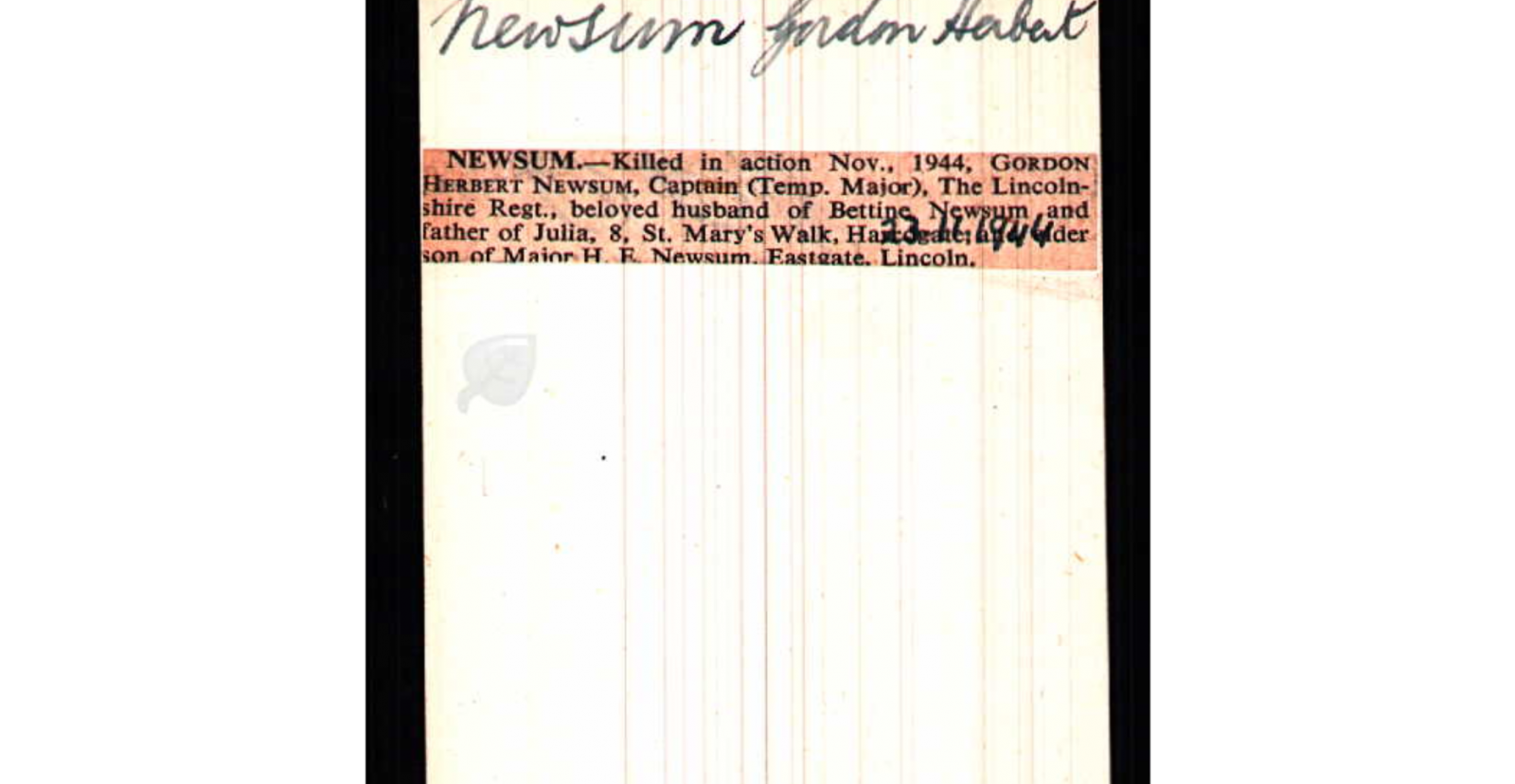 Gordon Herbert Newsum Gordon Herbert Newsum