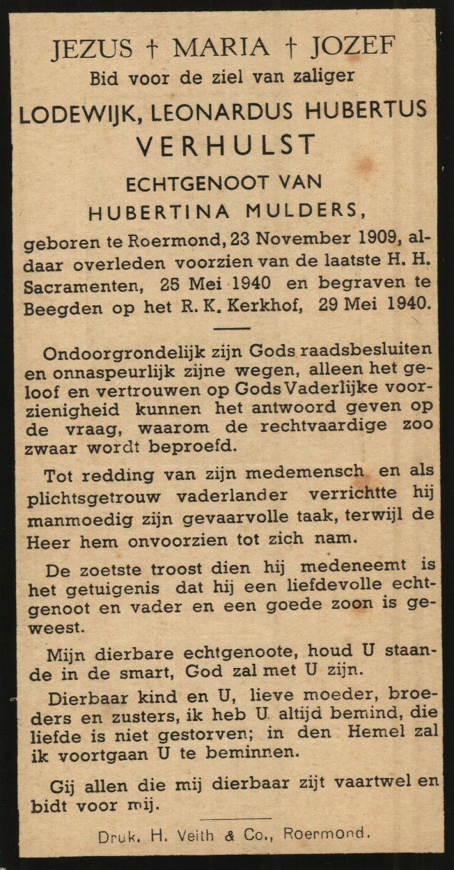 Lodewijk Leonard Hubertus Verhulst Lodewijk Leonard Hubertus Verhulst